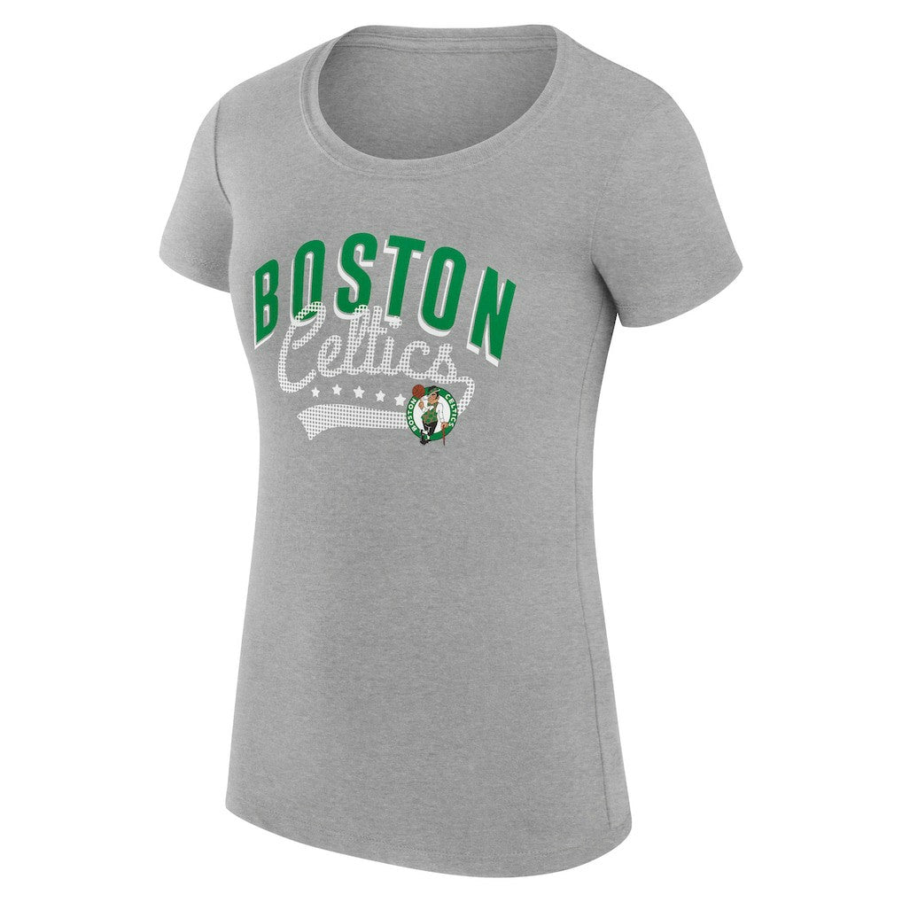 Boston Celtics G-III 4Her by Carl Banks Women's Super-Slim Fit Lightweight Filigree Logo T-Shirt - Heather Gray discount