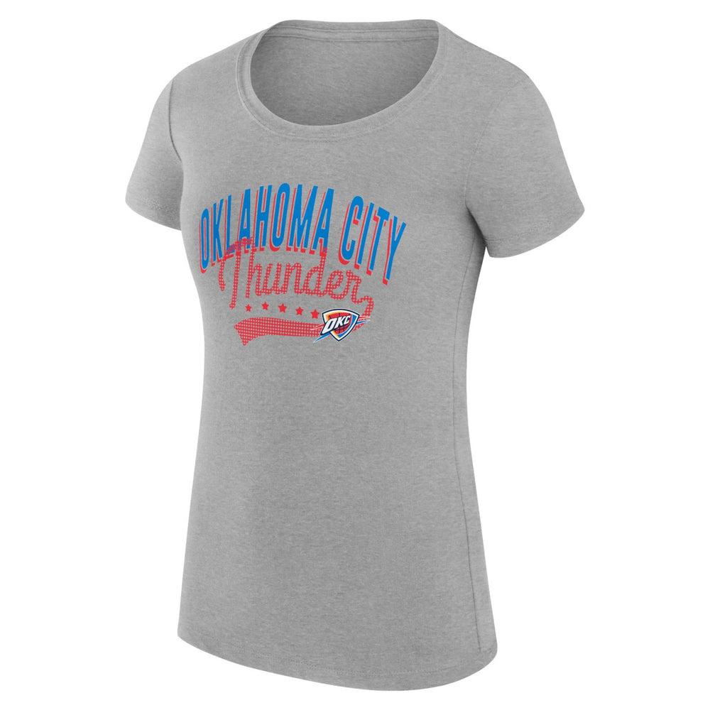 Oklahoma City Thunder G-III 4Her by Carl Banks Women's Super-Slim Fit Lightweight Filigree Logo T-Shirt - Heather Gray for sale