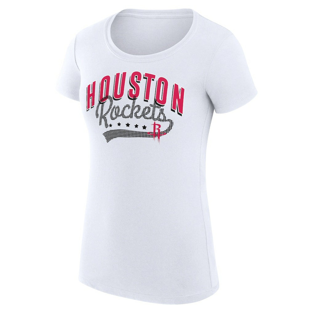 Houston Rockets G-III 4Her by Carl Banks Women's Super-Slim Fit Lightweight Filigree Logo T-Shirt - White for sale