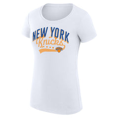 New York Knicks G-III 4Her by Carl Banks Women's Super-Slim Fit Lightweight Filigree Logo T-Shirt - White online