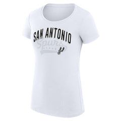 San Antonio Spurs G-III 4Her by Carl Banks Women's Super-Slim Fit Lightweight Filigree Logo T-Shirt - White for sale