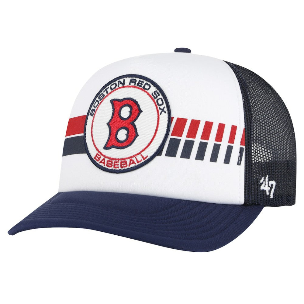White/Navy Boston Red Sox '47 Cooperstown Collection Wax Pack Express Trucker Adjustable Hat