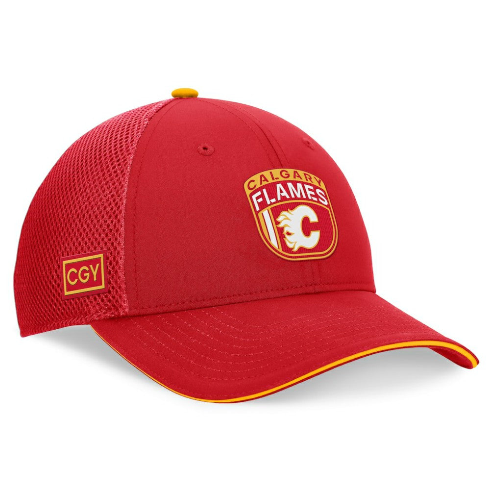 NHL Calgary Flames Fanatics 2024 NHL Draft On Stage Trucker Adjustable Hat