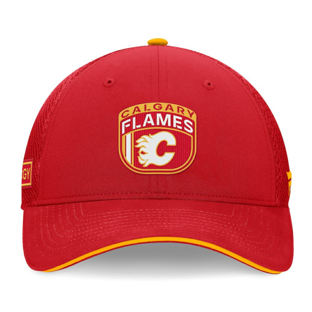 NHL Calgary Flames Fanatics 2024 NHL Draft On Stage Trucker Adjustable Hat