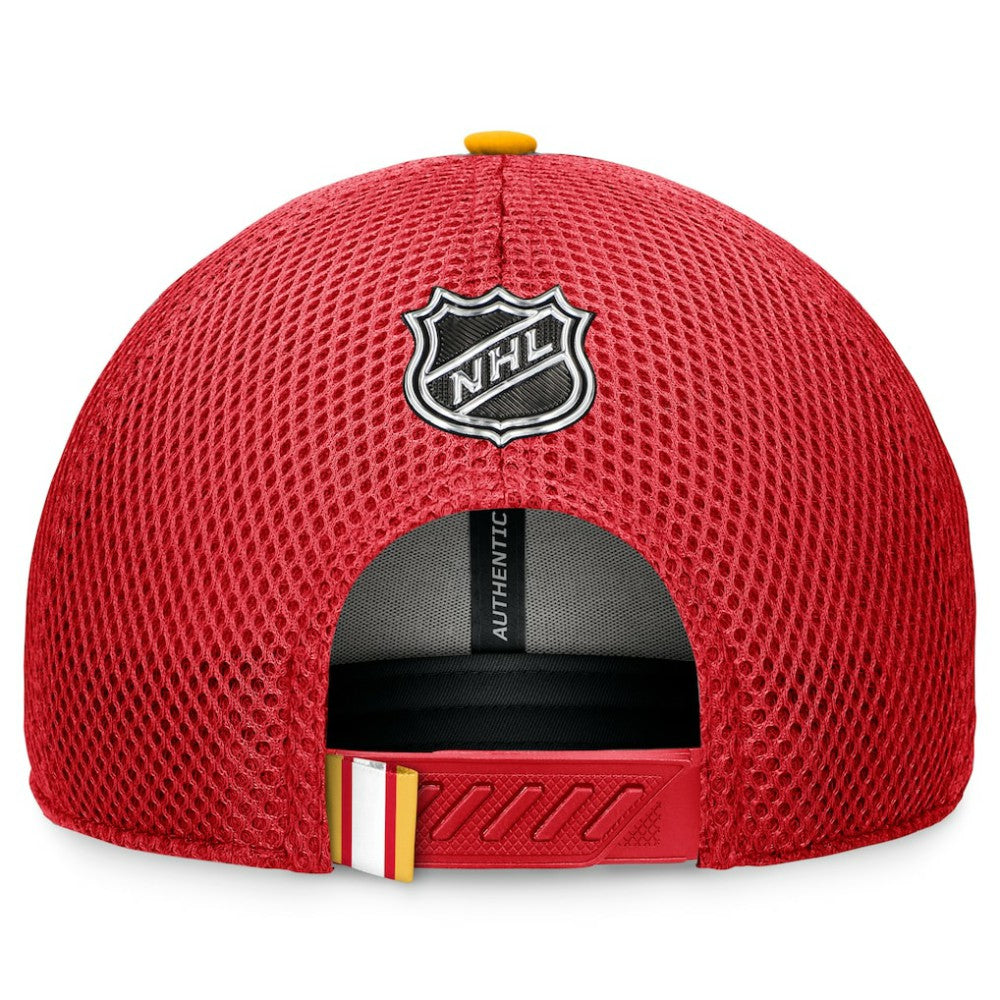 NHL Calgary Flames Fanatics 2024 NHL Draft On Stage Trucker Adjustable Hat