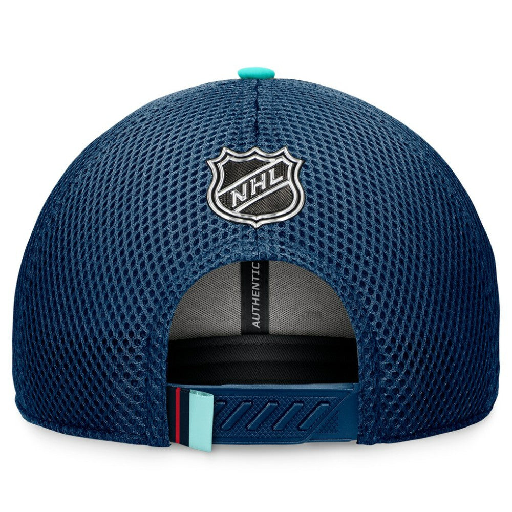 NHL Seattle Kraken Fanatics 2024 NHL Draft On Stage Trucker Adjustable Hat