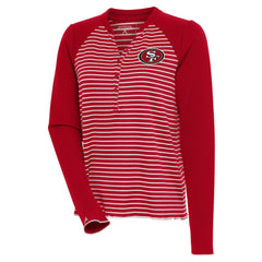 Antigua Women's Maverick Long Sleeve Henley T-Shirt - San Francisco 49ers T-shirts