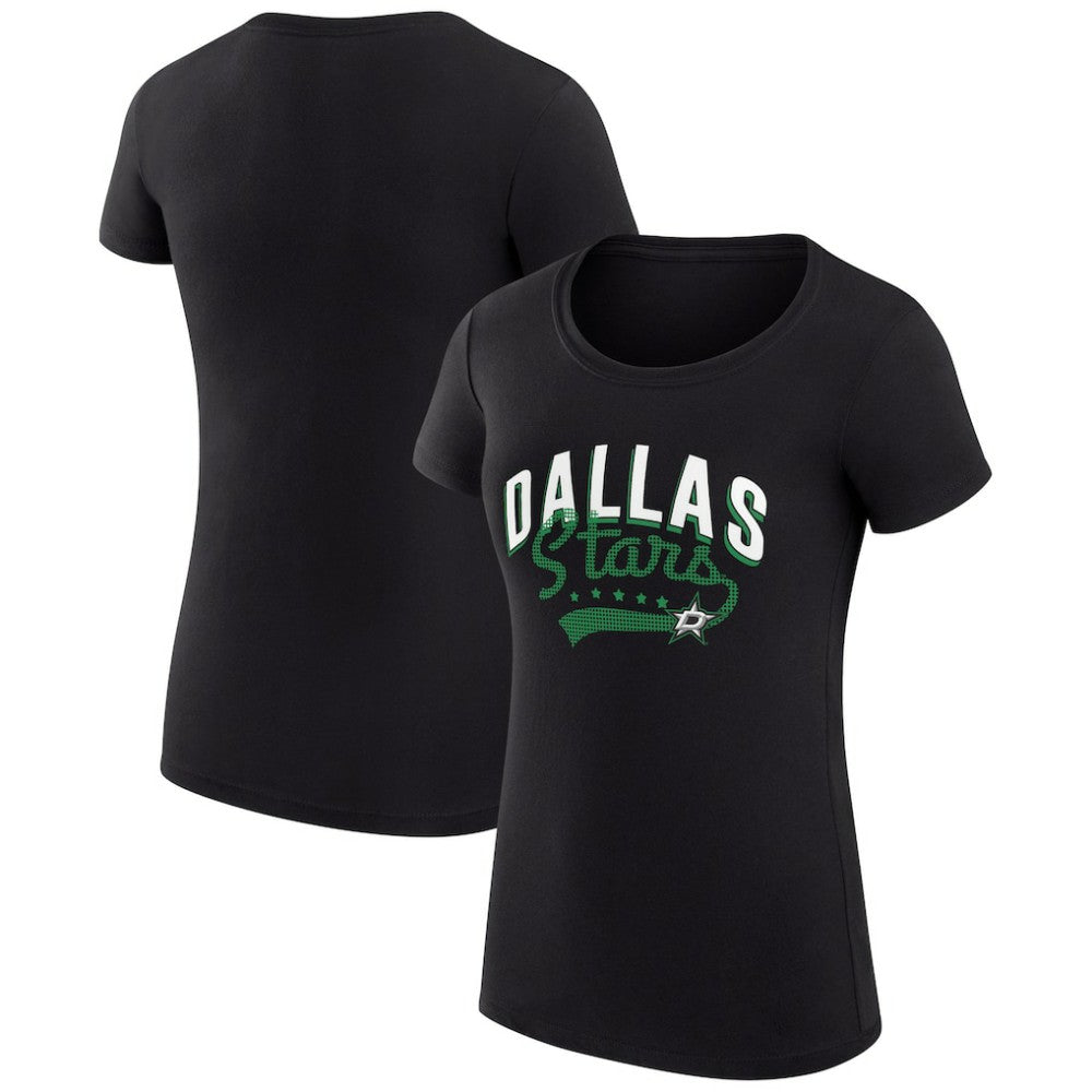 NHL Dallas Stars G-III 4Her by Carl Banks Women's Super-Slim Fit Lightweight Filigree Logo T-Shirt – Black