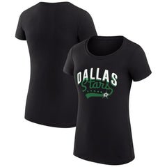 NHL Dallas Stars G-III 4Her by Carl Banks Women's Super-Slim Fit Lightweight Filigree Logo T-Shirt – Black