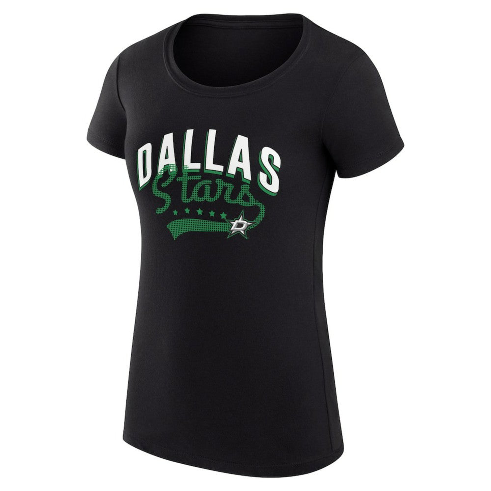 NHL Dallas Stars G-III 4Her by Carl Banks Women's Super-Slim Fit Lightweight Filigree Logo T-Shirt – Black