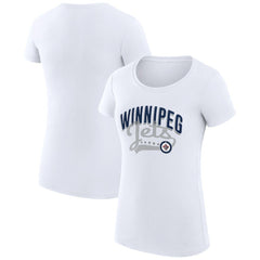 NHL Winnipeg Jets G-III 4Her by Carl Banks Women's Super-Slim Fit Lightweight Filigree Logo T-Shirt – White