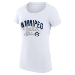NHL Winnipeg Jets G-III 4Her by Carl Banks Women's Super-Slim Fit Lightweight Filigree Logo T-Shirt – White