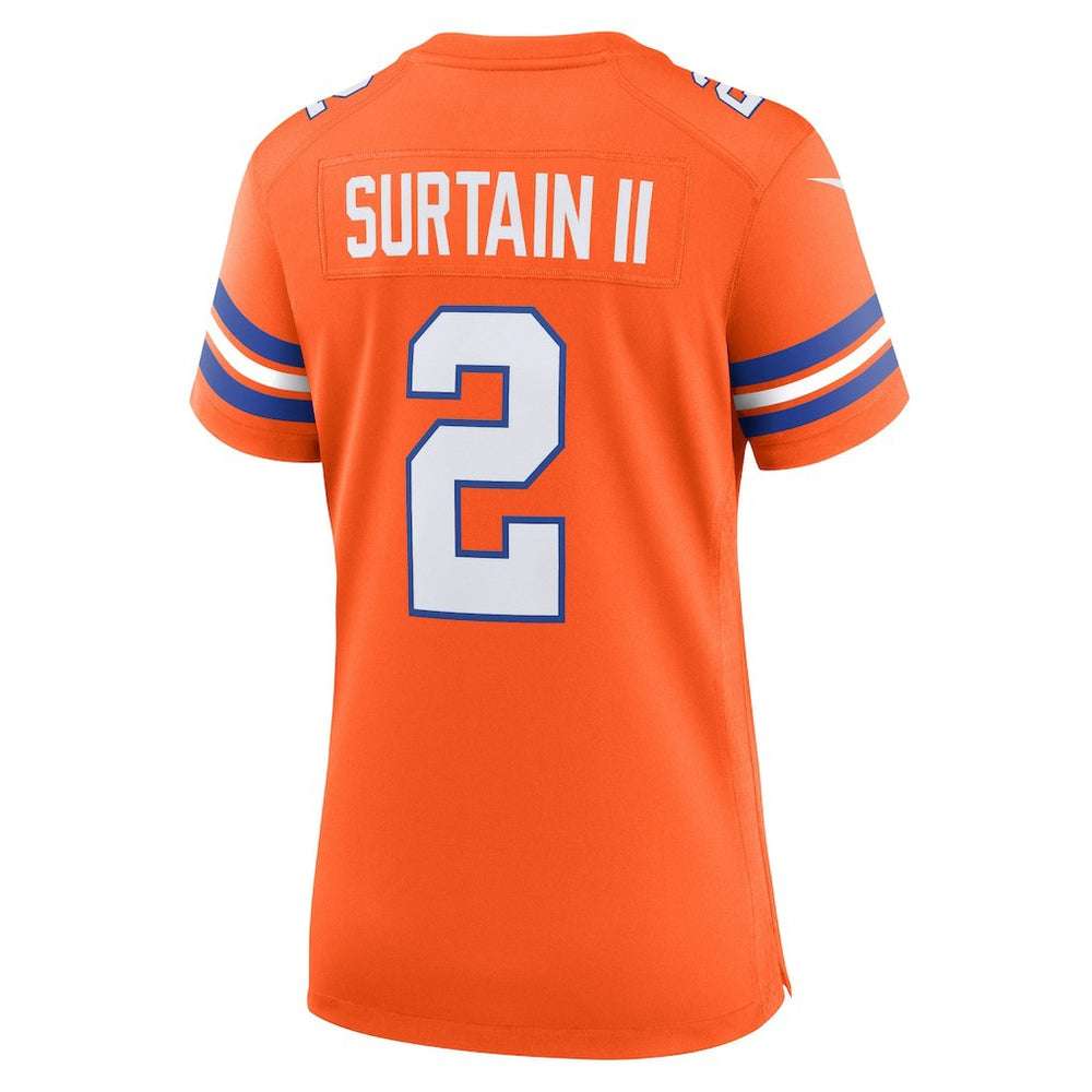 Patrick Surtain II  Women's Mile High Collection 1977 Throwback Player Game Jersey - Denver Broncos Jerseys