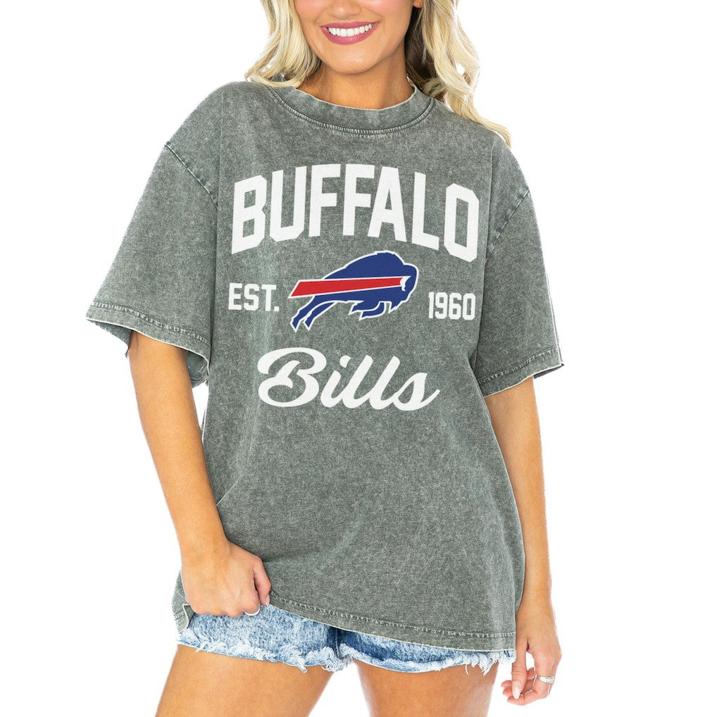 Gameday Couture Women's Tackle Titan Boyfriend Washed T-Shirt - Buffalo Bills T-shirts