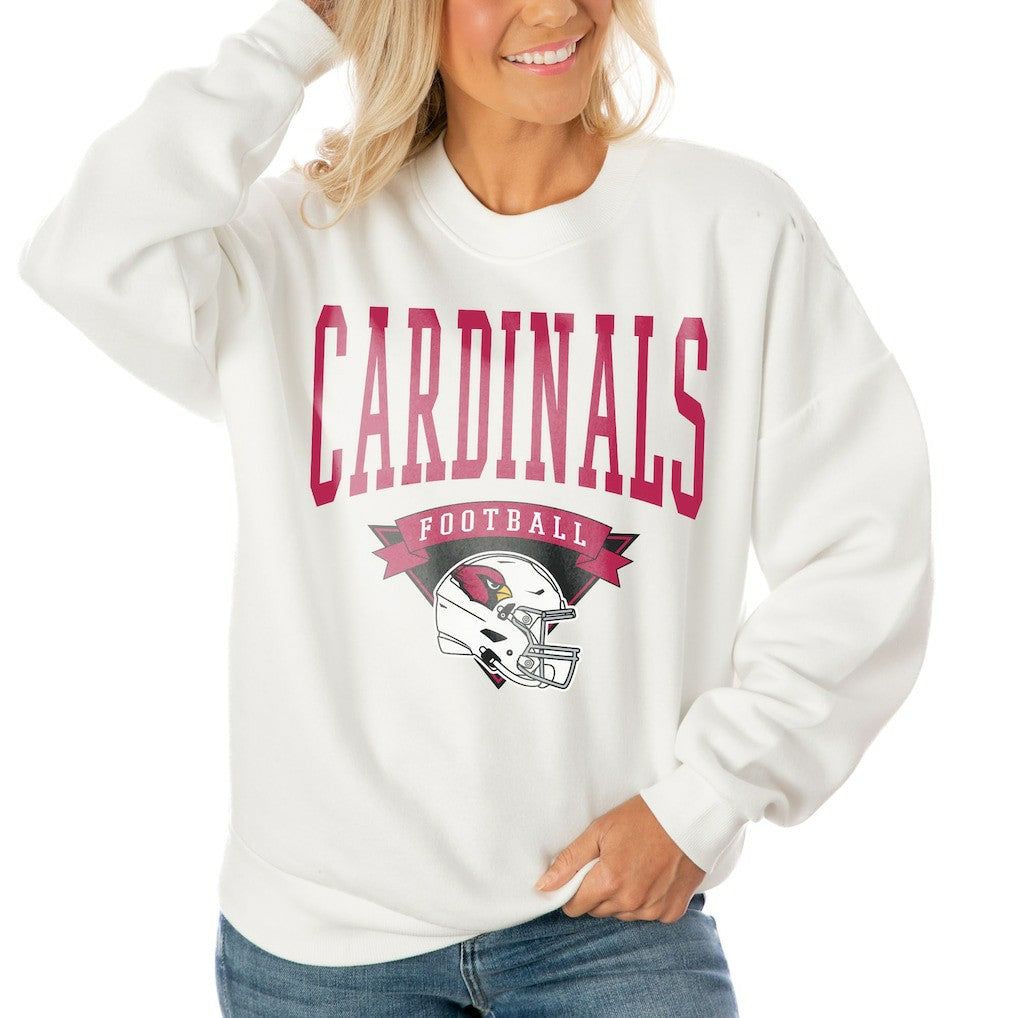 Gameday Couture Women's Oversized Yard Line Tri-Blend Pullover Sweatshirt - Arizona Cardinals Pullover