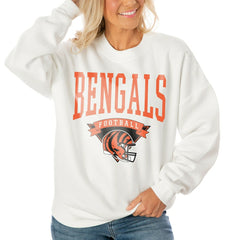 Gameday Couture Women's Oversized Yard Line Tri-Blend Pullover Sweatshirt - Cincinnati Bengals Pullover