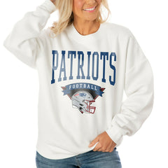 Gameday Couture Women's Oversized Yard Line Tri-Blend Pullover Sweatshirt - New England Patriots Pullover