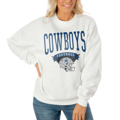 Gameday Couture Women's Oversized Yard Line Tri-Blend Pullover Sweatshirt - Dallas Cowboys Pullover