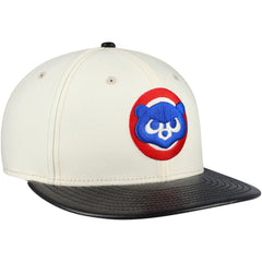 Cream Chicago Cubs New Era Game Night Leather Visor 59FIFTY Fitted Hat