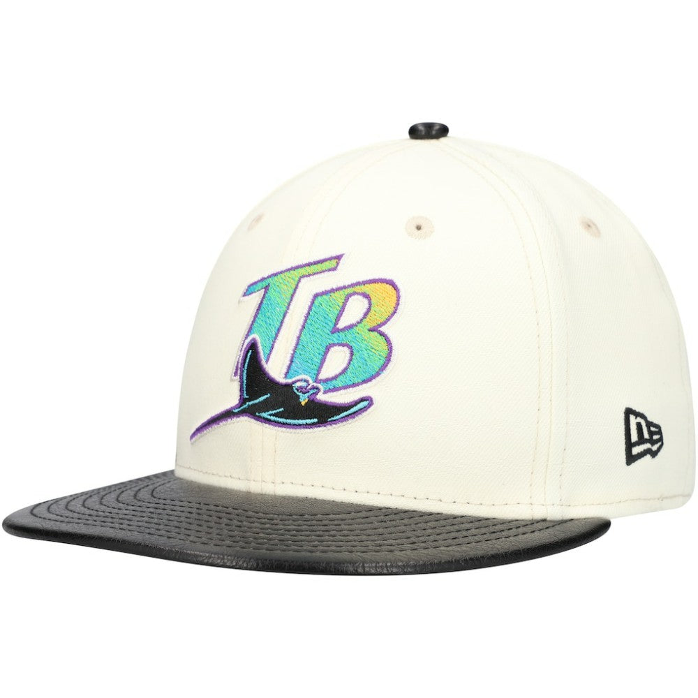 Cream Tampa Bay Rays New Era Game Night Leather Visor 59FIFTY Fitted Hat