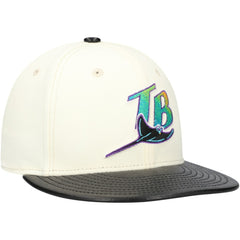 Cream Tampa Bay Rays New Era Game Night Leather Visor 59FIFTY Fitted Hat