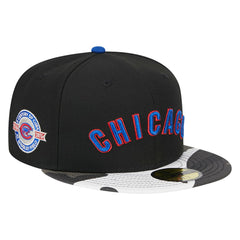 Black Chicago Cubs New Era Metallic Camo 59FIFTY Fitted Hat