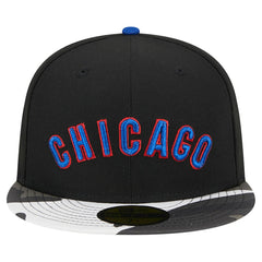 Black Chicago Cubs New Era Metallic Camo 59FIFTY Fitted Hat