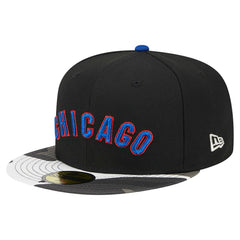 Black Chicago Cubs New Era Metallic Camo 59FIFTY Fitted Hat