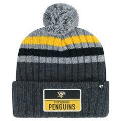 NHL Pittsburgh Penguins '47 Stack Patch Cuffed Knit Hat with Pom