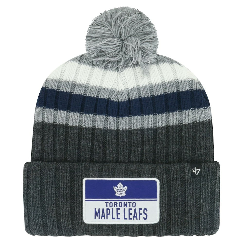 NHL Toronto Maple Leafs '47 Stack Patch Cuffed Knit Hat with Pom