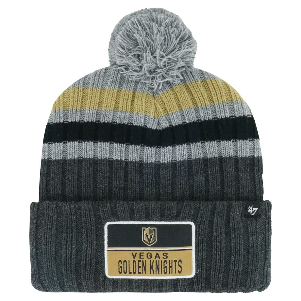 NHL Vegas Golden Knights '47 Stack Patch Cuffed Knit Hat with Pom