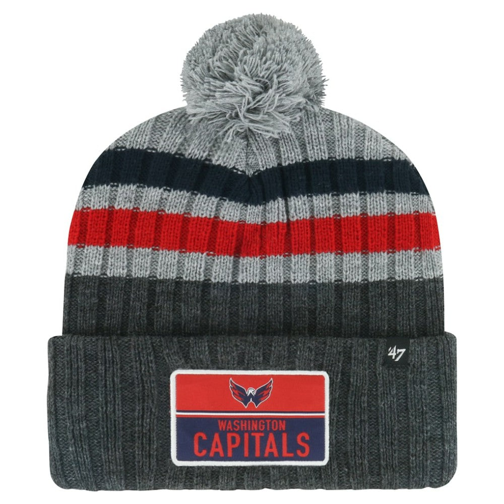 NHL Washington Capitals '47 Stack Patch Cuffed Knit Hat with Pom