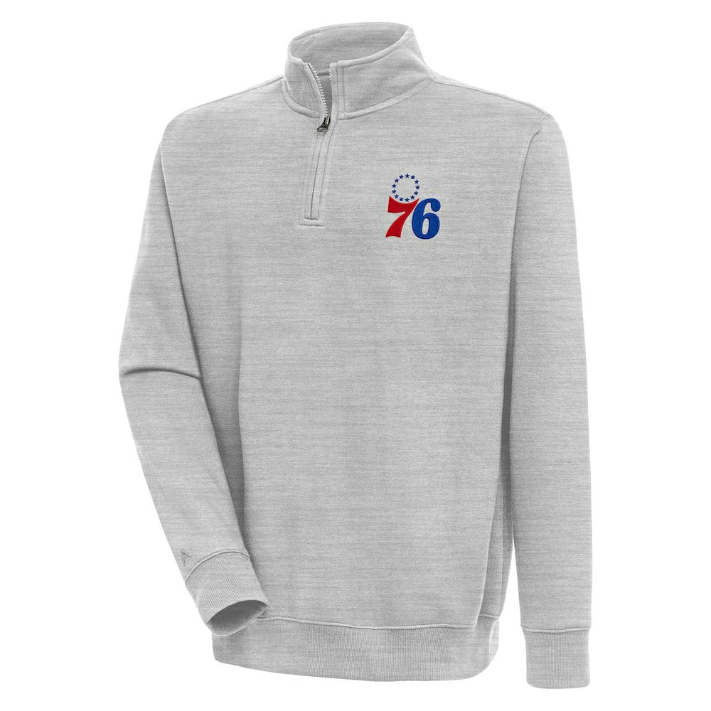 Philadelphia 76ers Antigua Victory Quarter-Zip Pullover Top