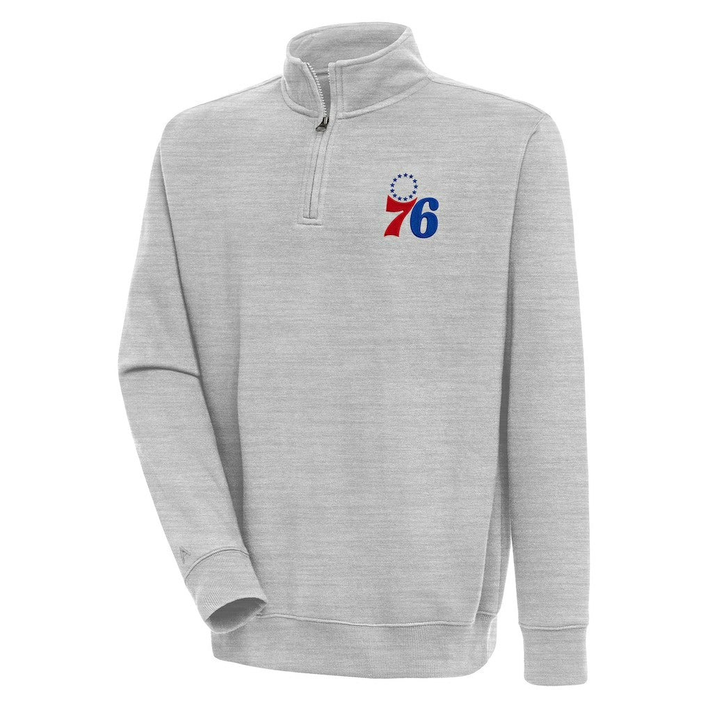 Philadelphia 76ers Antigua Victory Quarter-Zip Pullover Top