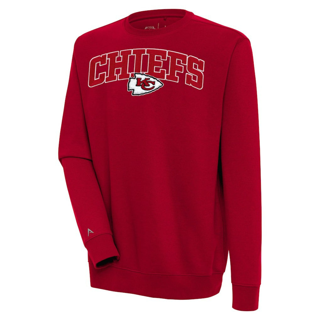 Antigua Victory Chenille Pullover Sweatshirt - Kansas City Chiefs Pullover