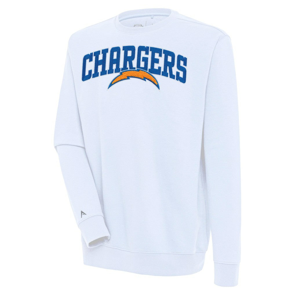 Antigua Victory Chenille Pullover Sweatshirt - Los Angeles Chargers Pullover