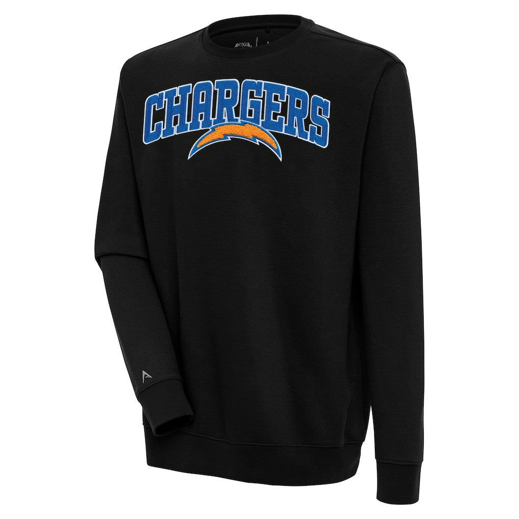 Antigua Victory Chenille Pullover Sweatshirt - Los Angeles Chargers Pullover