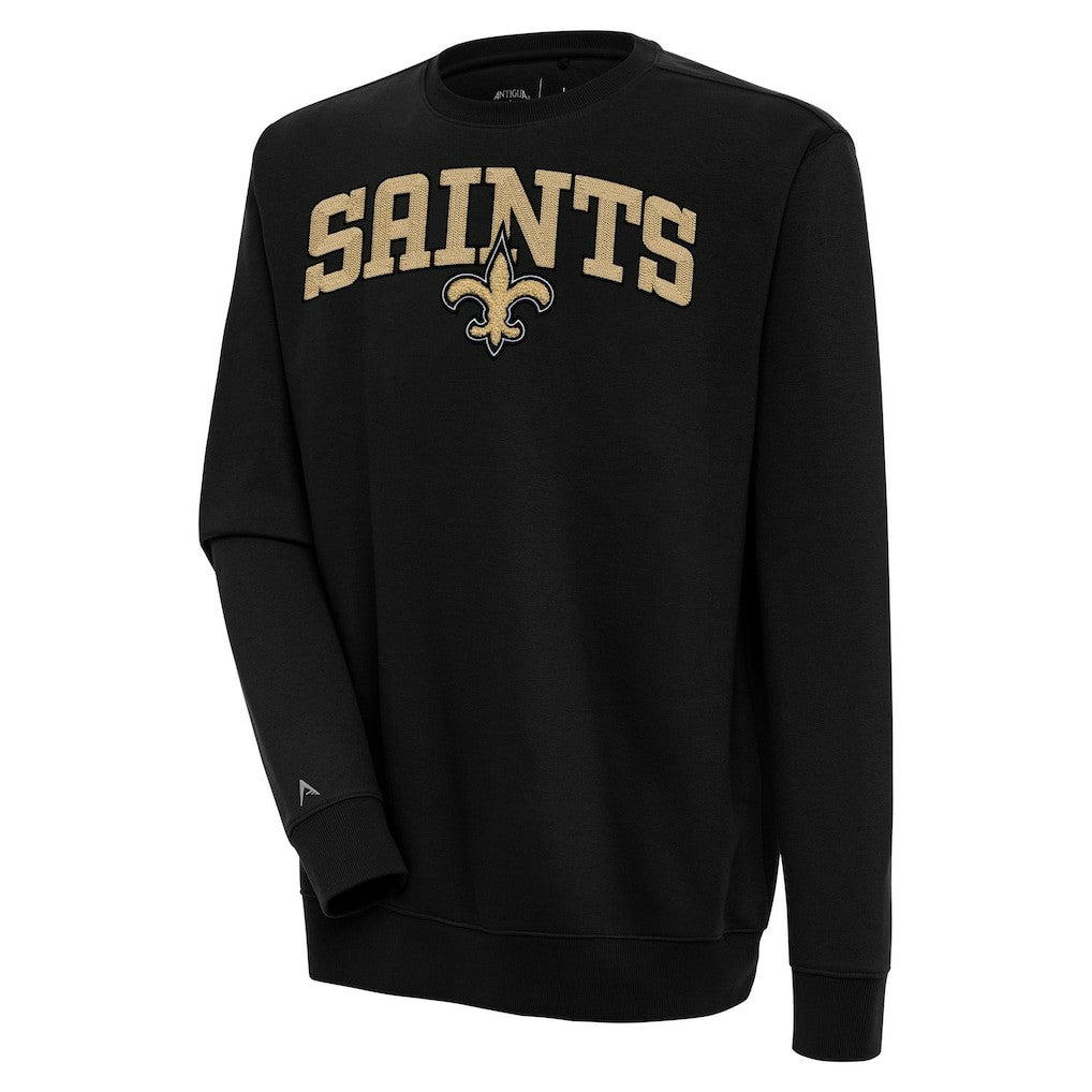 Antigua Victory Chenille Pullover Sweatshirt - New Orleans Saints Pullover