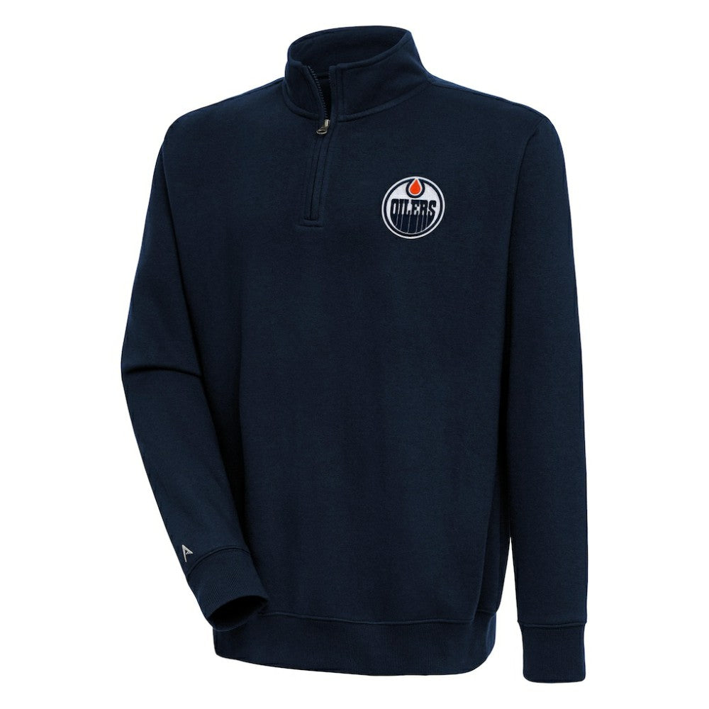 NHL Edmonton Oilers Antigua Victory Quarter-Zip Pullover Top