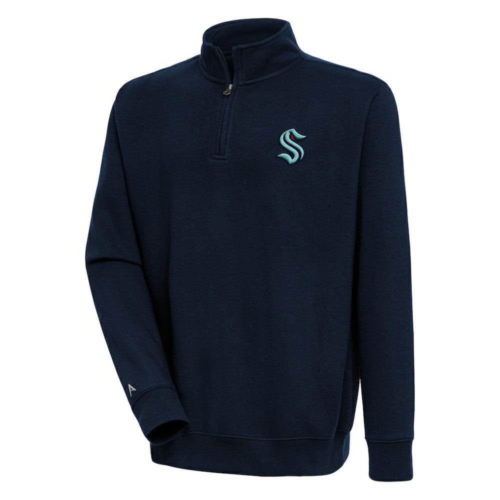 NHL Seattle Kraken Antigua Victory Quarter-Zip Pullover Top