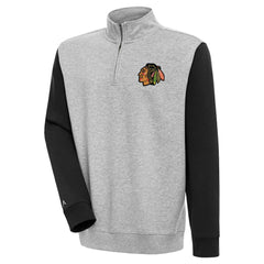NHL Chicago Blackhawks Antigua Victory Colorblock Quarter-Zip Pullover Top
