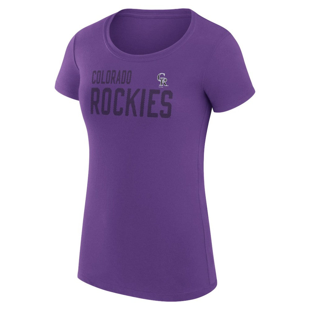 Purple Colorado Rockies G-III 4Her by Carl Banks Women's Super-Slim Fit Lightweight Dot Print T-Shirt