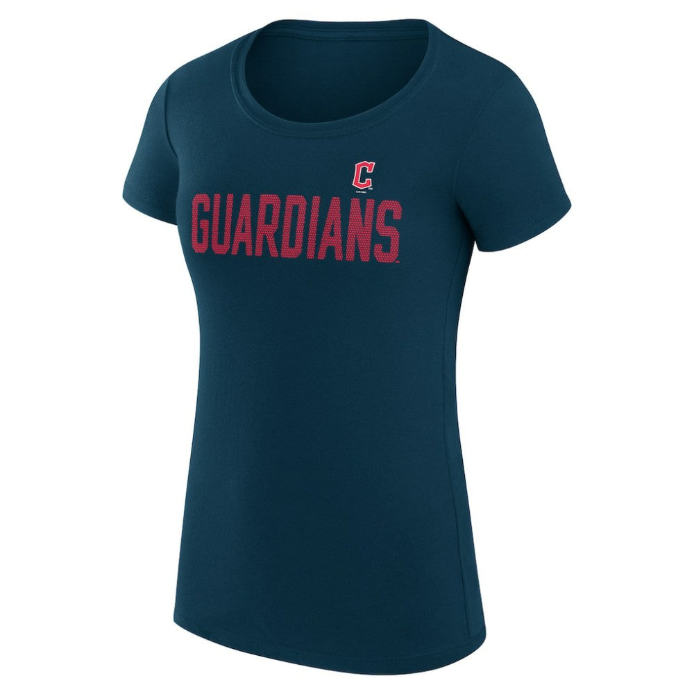 Navy Cleveland Guardians G-III 4Her by Carl Banks Women's Super-Slim Fit Lightweight Dot Print T-Shirt