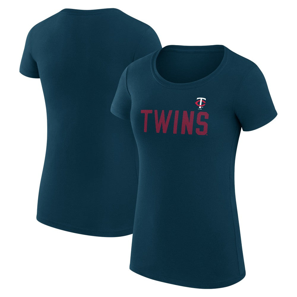 Navy Minnesota Twins G-III 4Her by Carl Banks Women's Super-Slim Fit Lightweight Dot Print T-Shirt