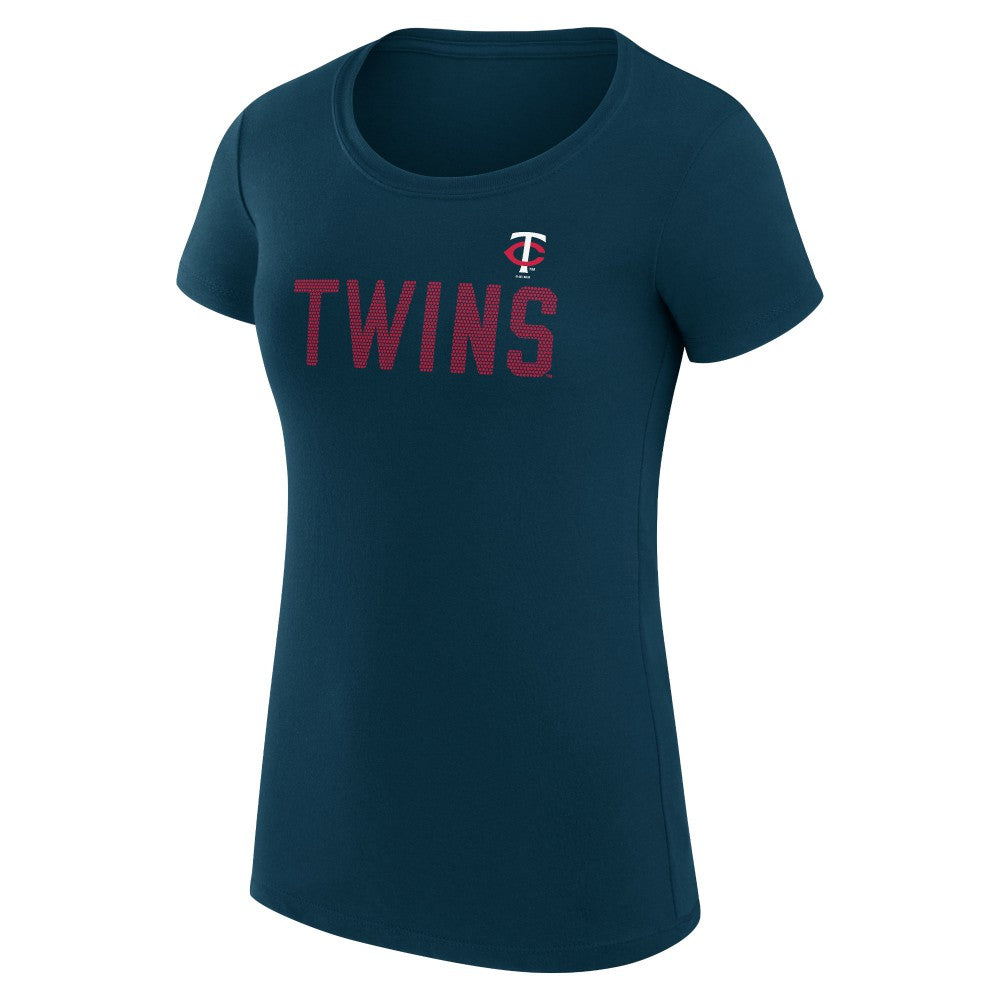 Navy Minnesota Twins G-III 4Her by Carl Banks Women's Super-Slim Fit Lightweight Dot Print T-Shirt