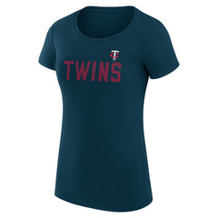 Navy Minnesota Twins G-III 4Her by Carl Banks Women's Super-Slim Fit Lightweight Dot Print T-Shirt