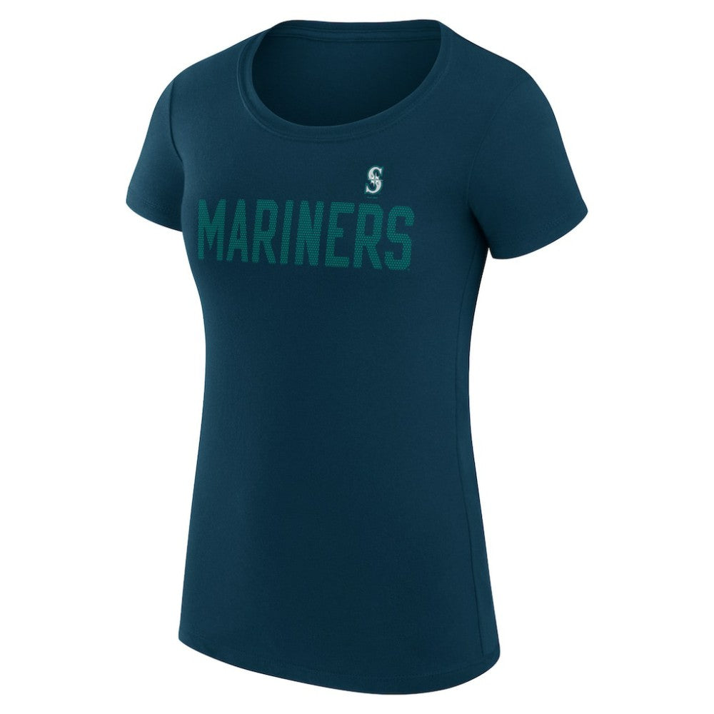 Navy Seattle Mariners G-III 4Her by Carl Banks Women's Super-Slim Fit Lightweight Dot Print T-Shirt