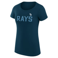 Navy Tampa Bay Rays G-III 4Her by Carl Banks Women's Super-Slim Fit Lightweight Dot Print T-Shirt