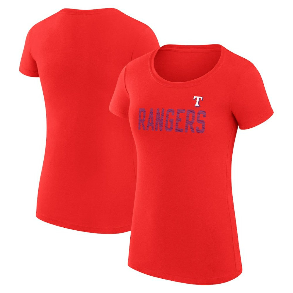 Red Texas Rangers G-III 4Her by Carl Banks Women's Super-Slim Fit Lightweight Dot Print T-Shirt