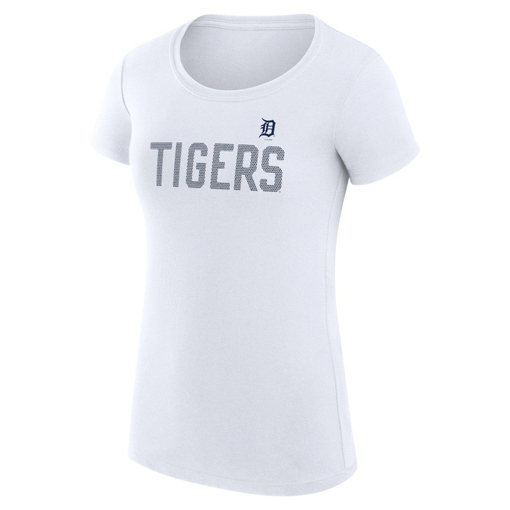 White Detroit Tigers G-III 4Her by Carl Banks Women's Super-Slim Fit Lightweight Dot Print T-Shirt